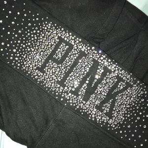 PINK yoga pants-regular rhinestoned